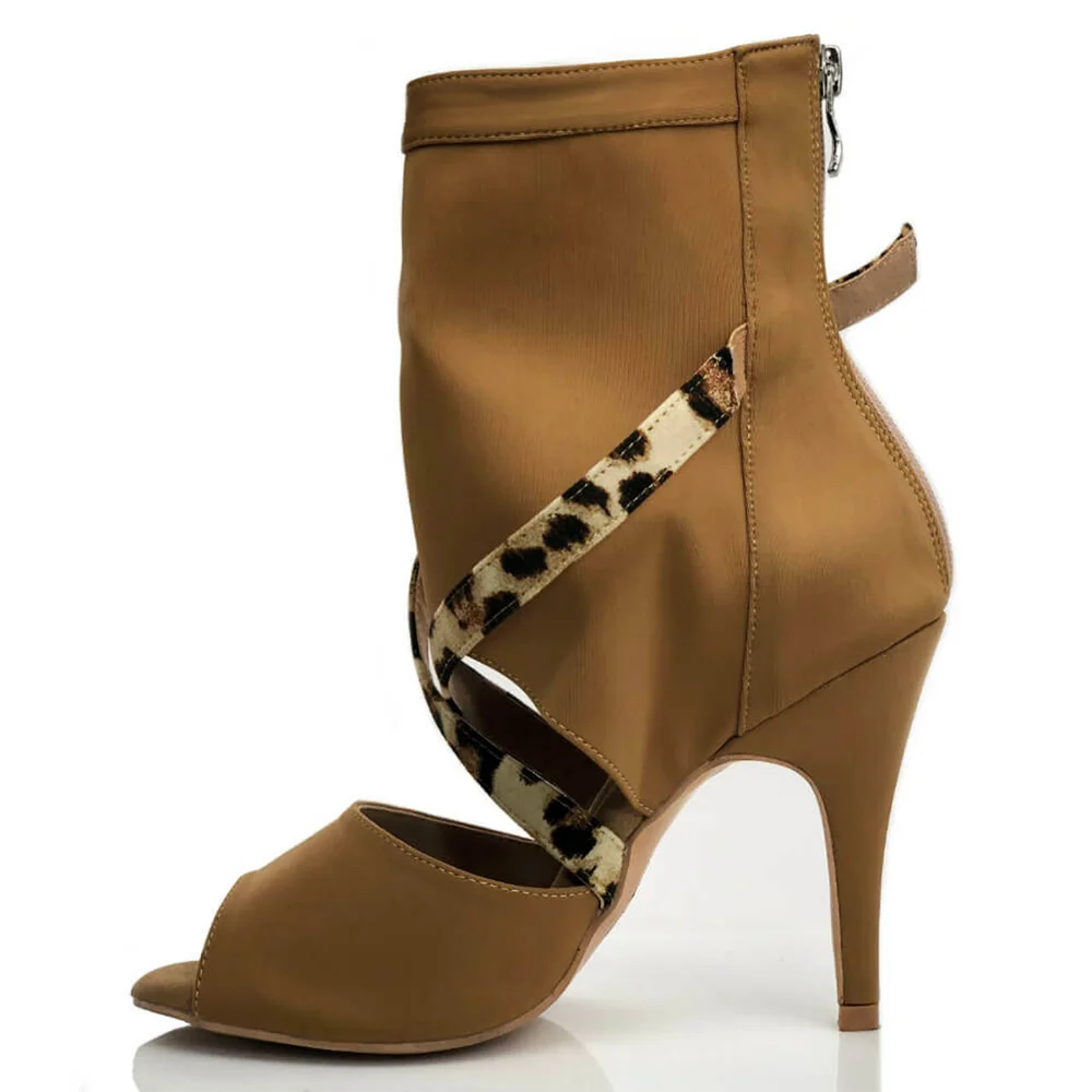 DS Women's Stretch Cloth Customized Heel Suede Sole Heels Dance Boots Jazz Dancing Shoes