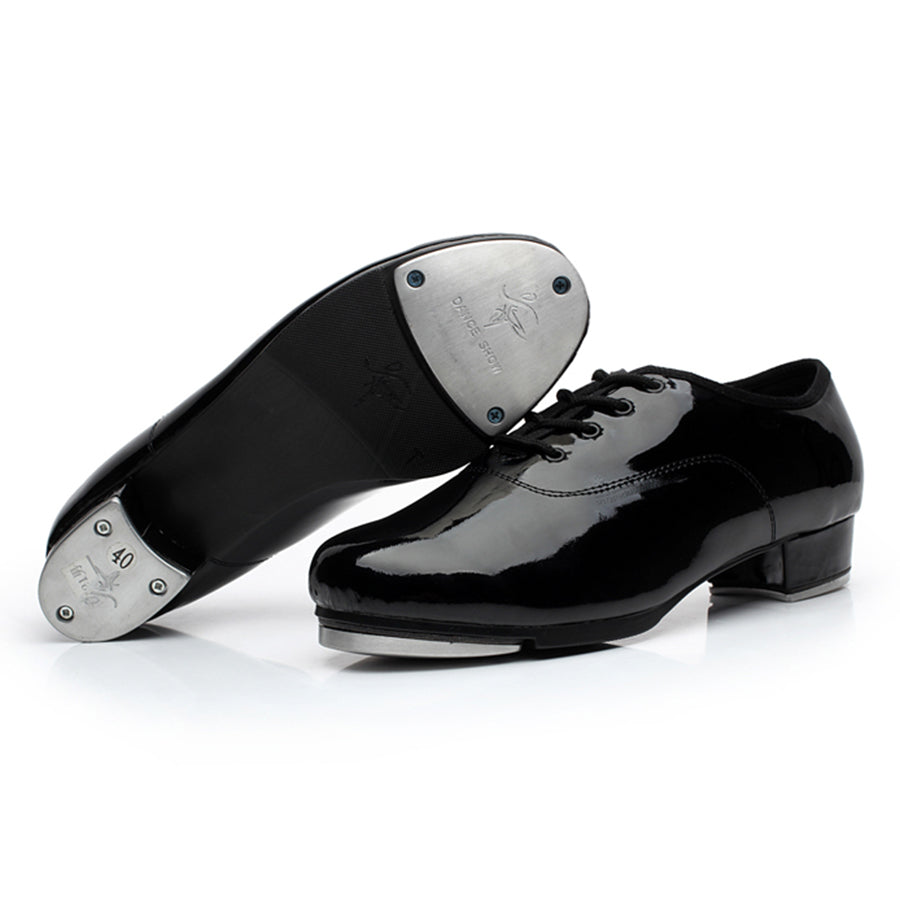 Women's Black 3cm Heel Lace-up Tap Shoes  Dance Shoes