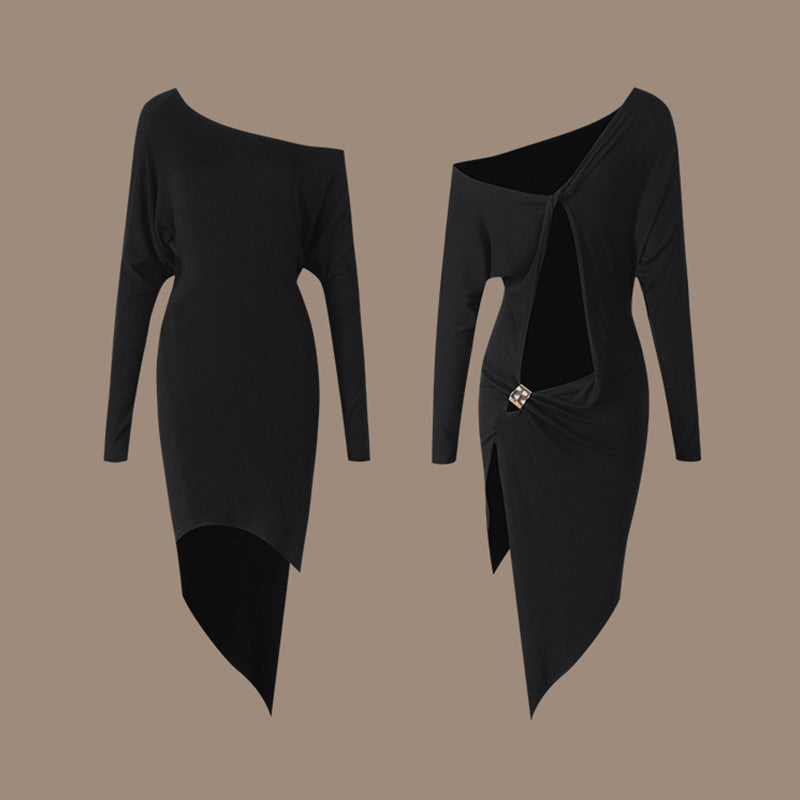Z Women's Long Sleeve Latin Dance Dress Dance Wear Training Performance Dress