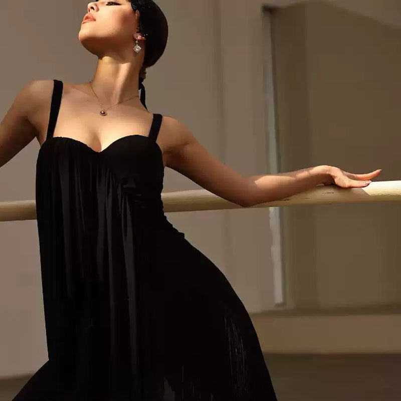 YES Women's Black Dress Dance Wear Training Performance Dress