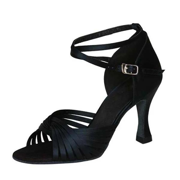 Women's Satin Customized Heel Ballroom Latin Dance Shoes