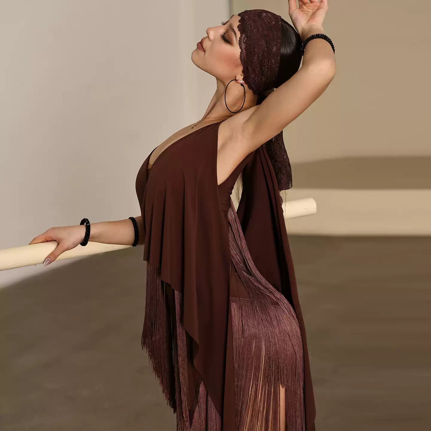 YES Women's Tassel Dress Dance Wear Training Performance Dress