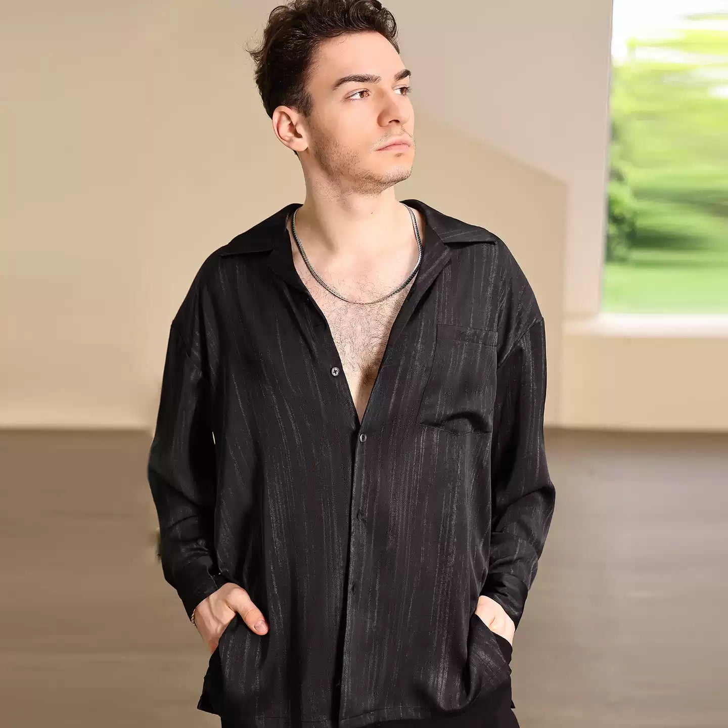 YES Men's Long-Sleeve  Latin Dance Tops Dance Wear
