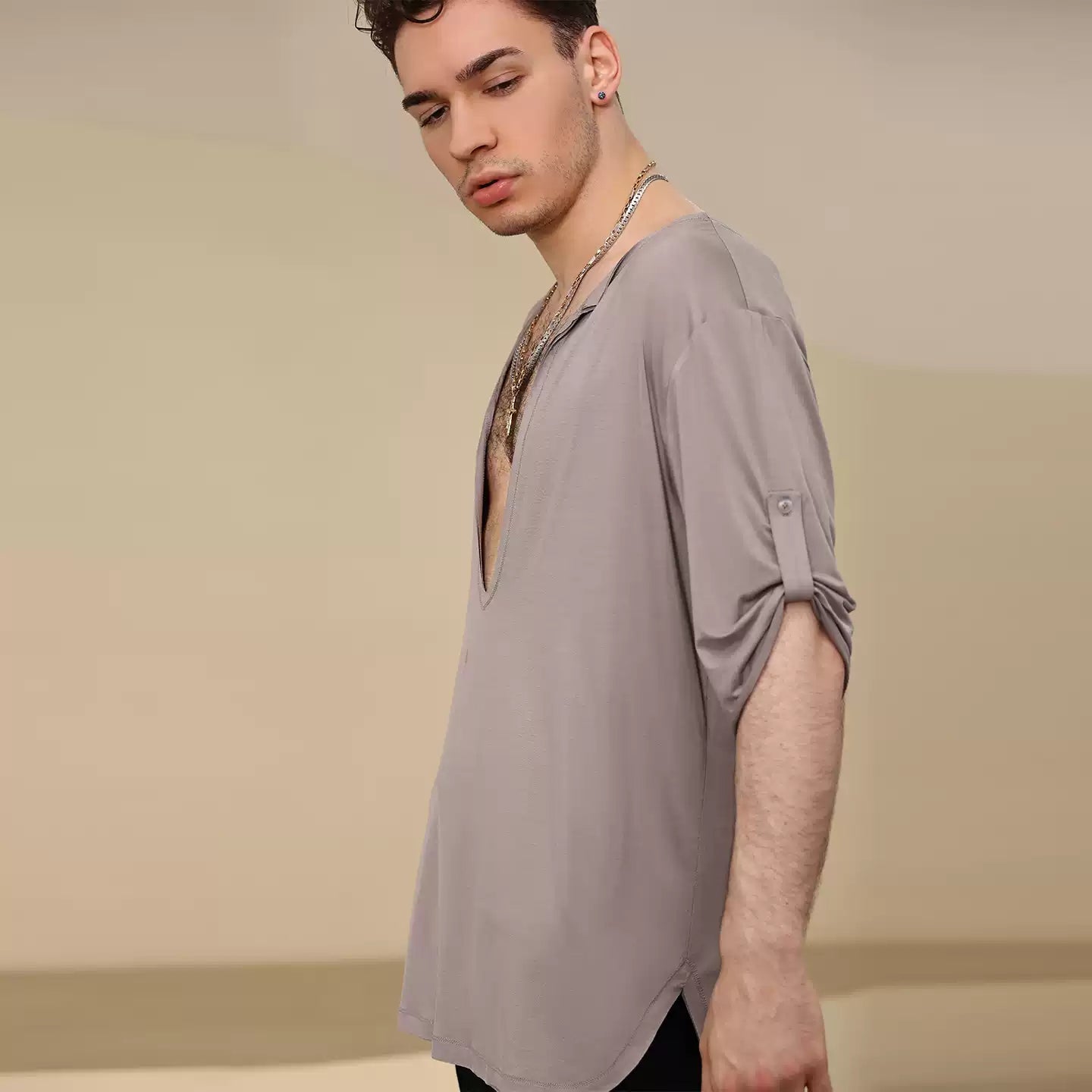 YES Men's Short Sleeves Latin Dance Tops Dance Wear