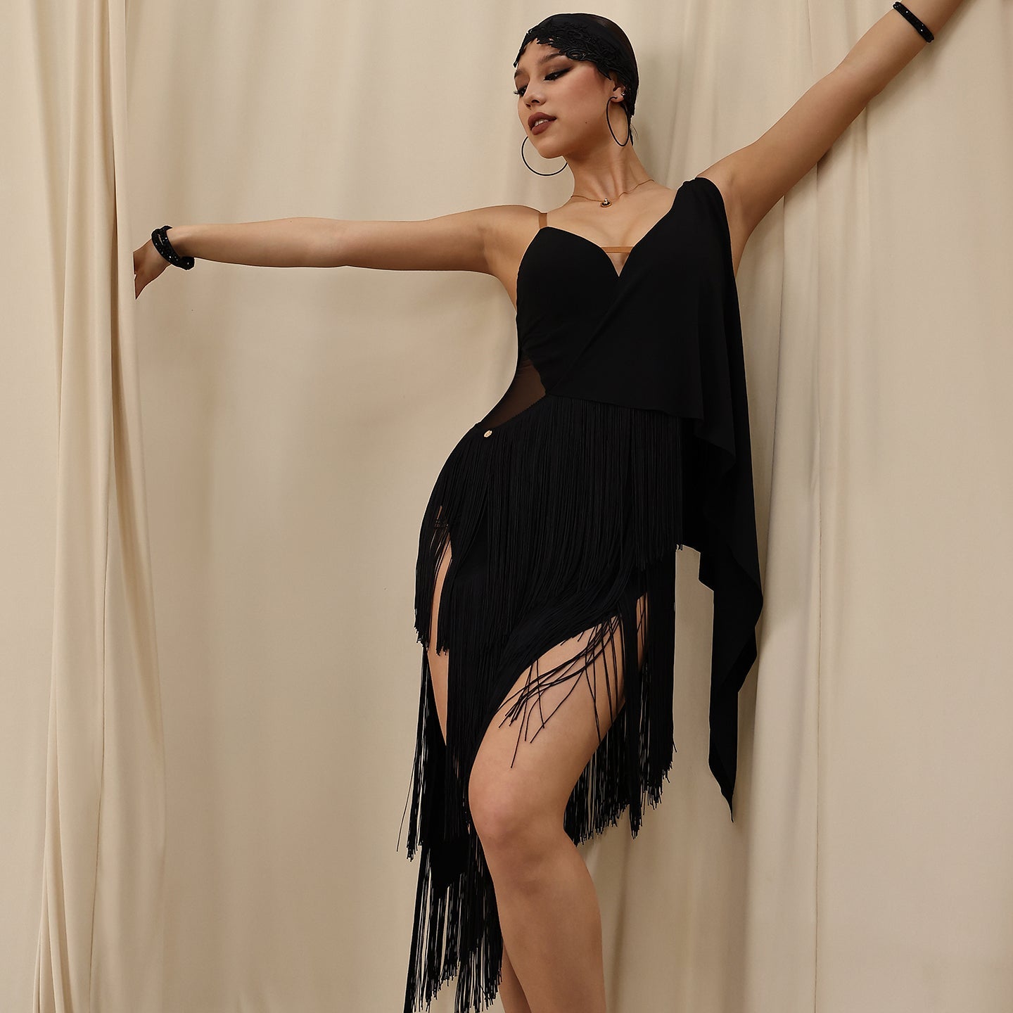 YES Women's Tassel Dress Dance Wear Training Performance Dress