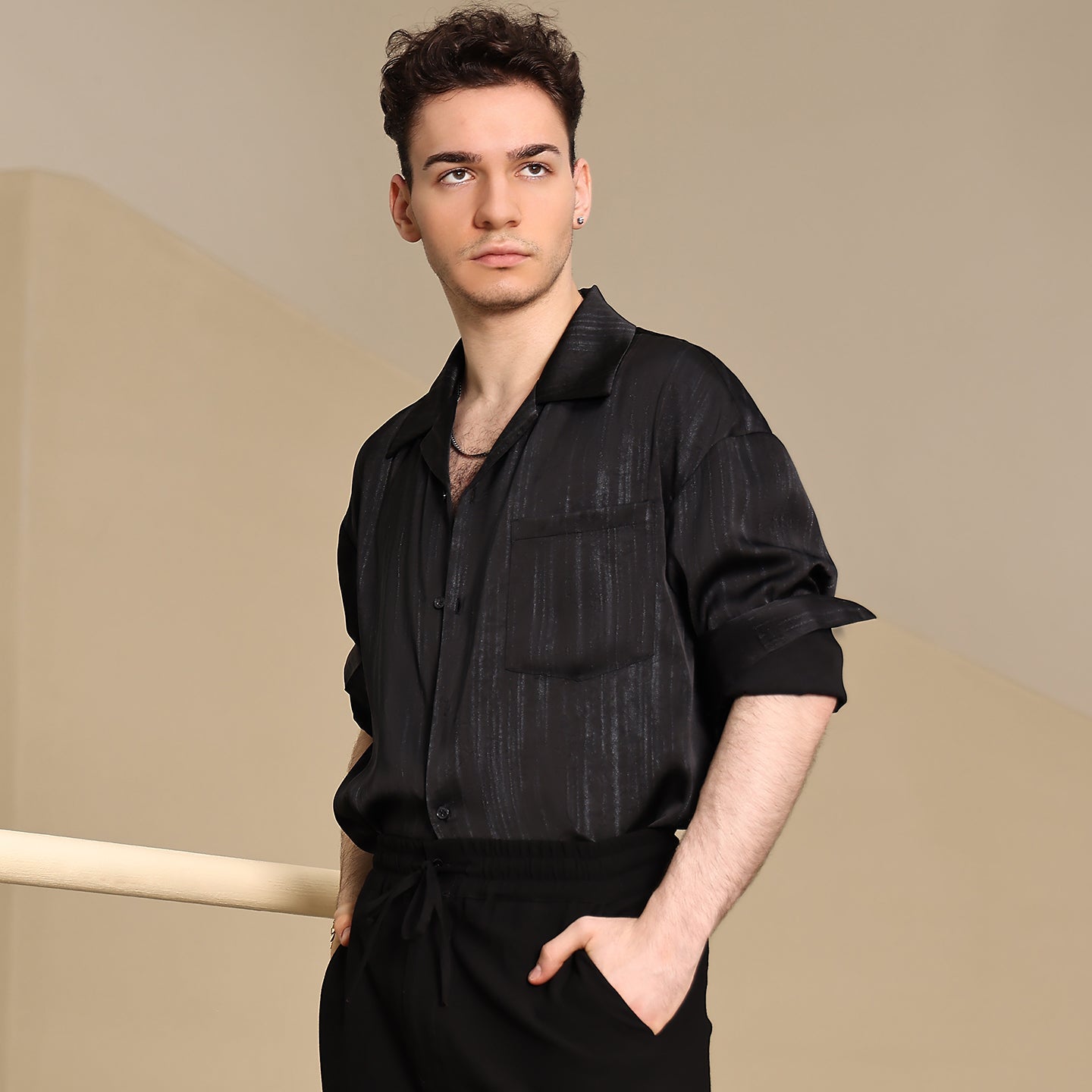 YES Men's Long-Sleeve  Latin Dance Tops Dance Wear