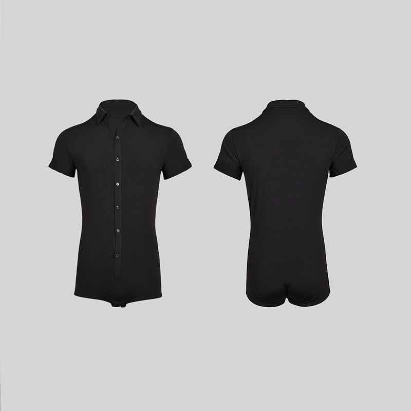 YES Men's Black Short Sleeves Latin Dance Tops Dance Wear