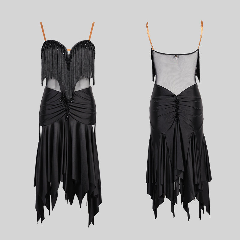 YES Women's Black Sleeveless Dress Dance Wear Training Performance Dress