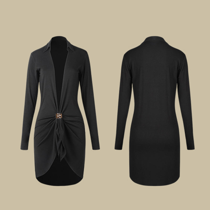 Z Women's Black Shirt Dress Latin Dance Dresses DanceWear Training Performance Dresses