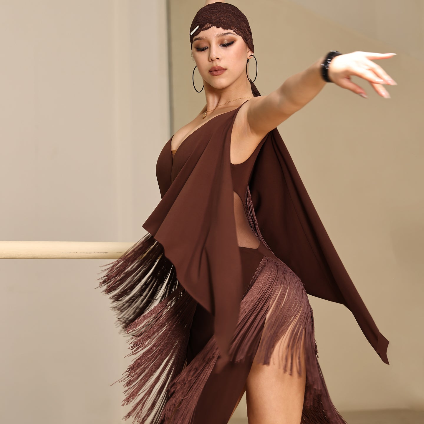 YES Women's Tassel Dress Dance Wear Training Performance Dress