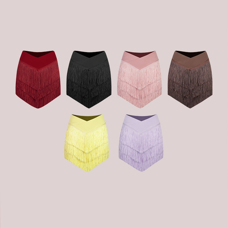 Z Girls Tassel Swing Dance Skirts Practice Dancewear