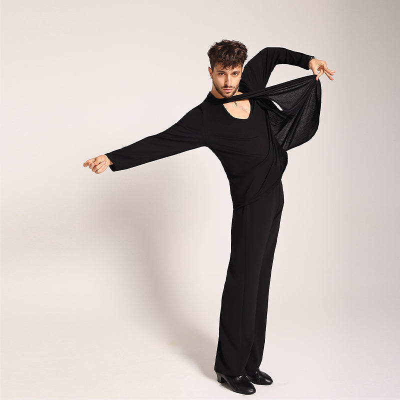 YES Men's Long Sleeves Latin Dance Tops Dance Wear