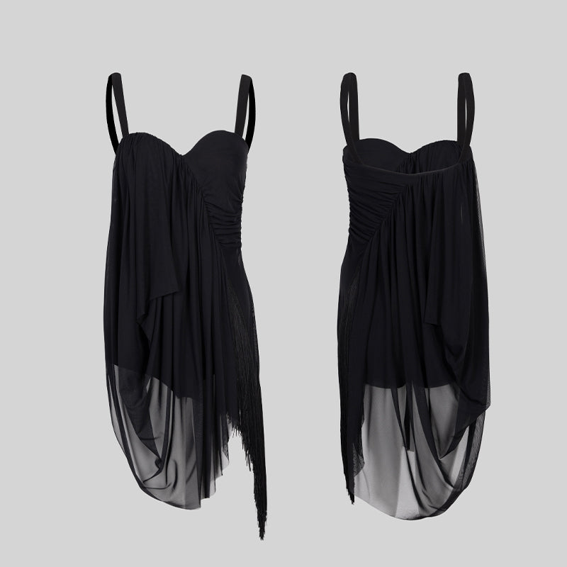 YES Women's Black Dress Dance Wear Training Performance Dress