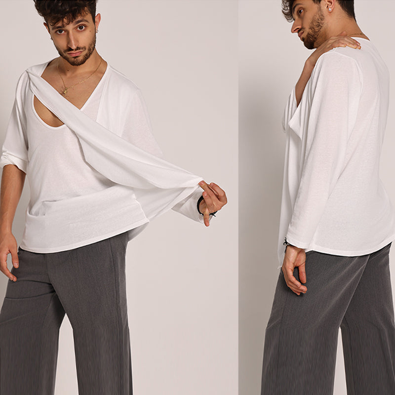 YES Men's Long Sleeves Latin Dance Tops Dance Wear