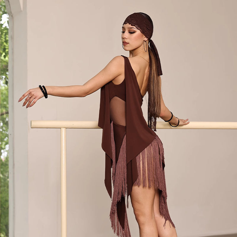 YES Women's Tassel Dress Dance Wear Training Performance Dress