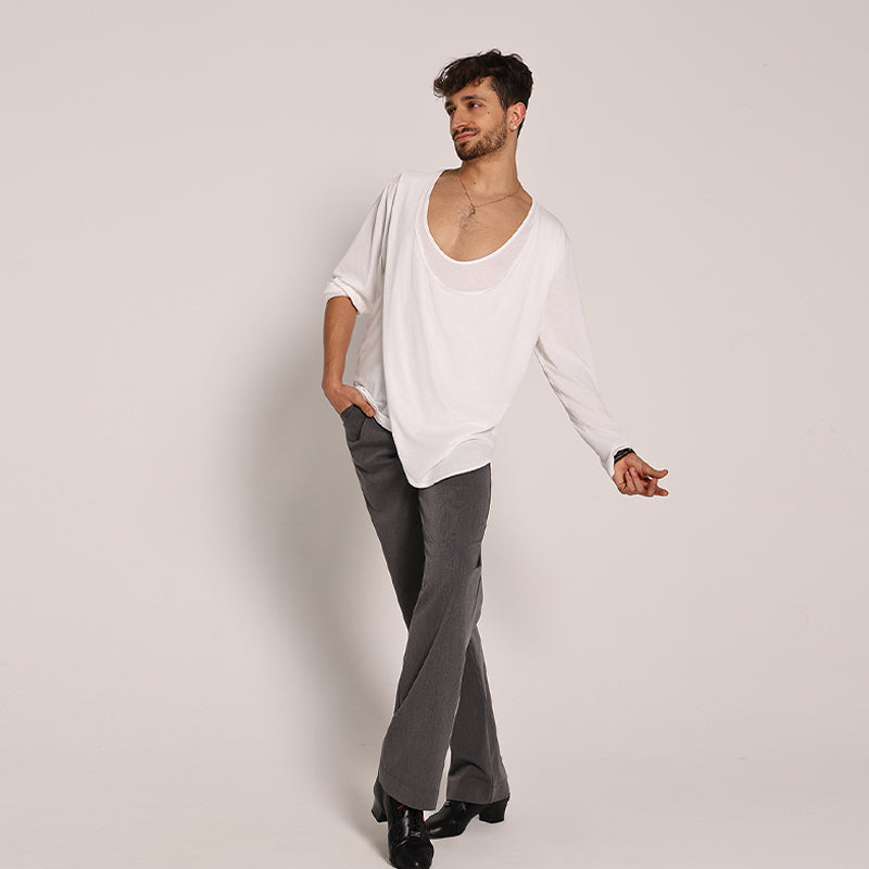 YES Men's Long Sleeves Latin Dance Tops Dance Wear