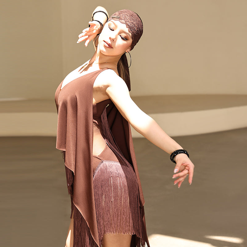 YES Women's Tassel Dress Dance Wear Training Performance Dress