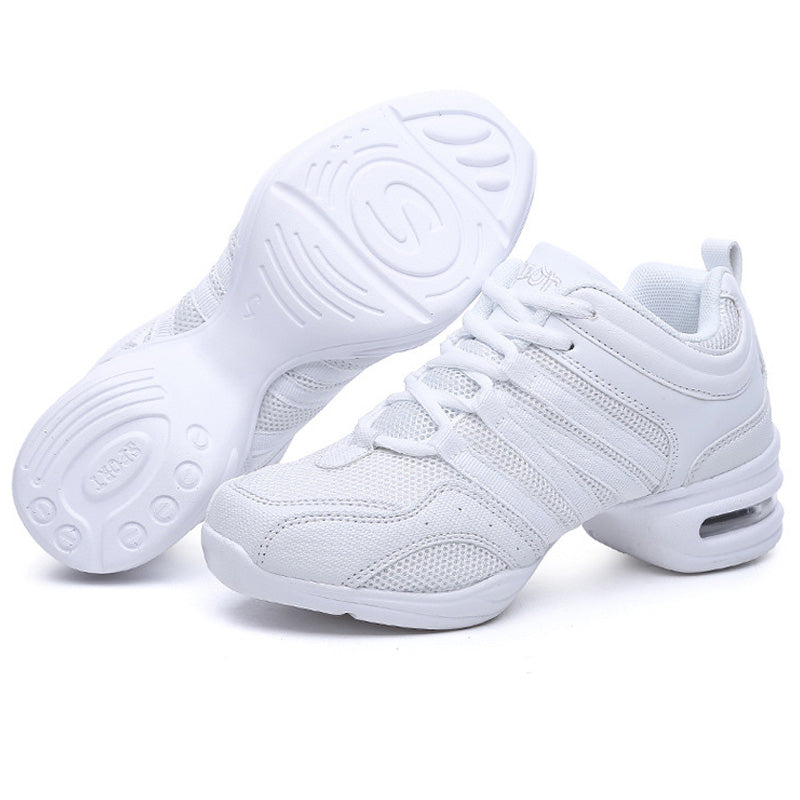 Women's Mesh Lace-up 4.5cm Heel Dance Sneakers Practice Dance Shoes Jazz Dance