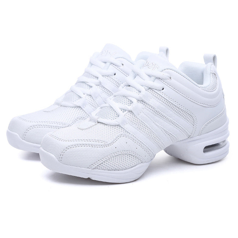 Women's Mesh Lace-up 4.5cm Heel Dance Sneakers Practice Dance Shoes Jazz Dance