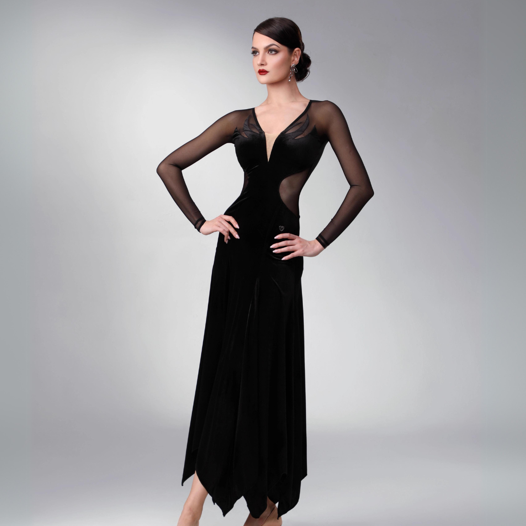 TID Customisable Women's Long Sleeve Dance Dresses Performance Competition Dancewear