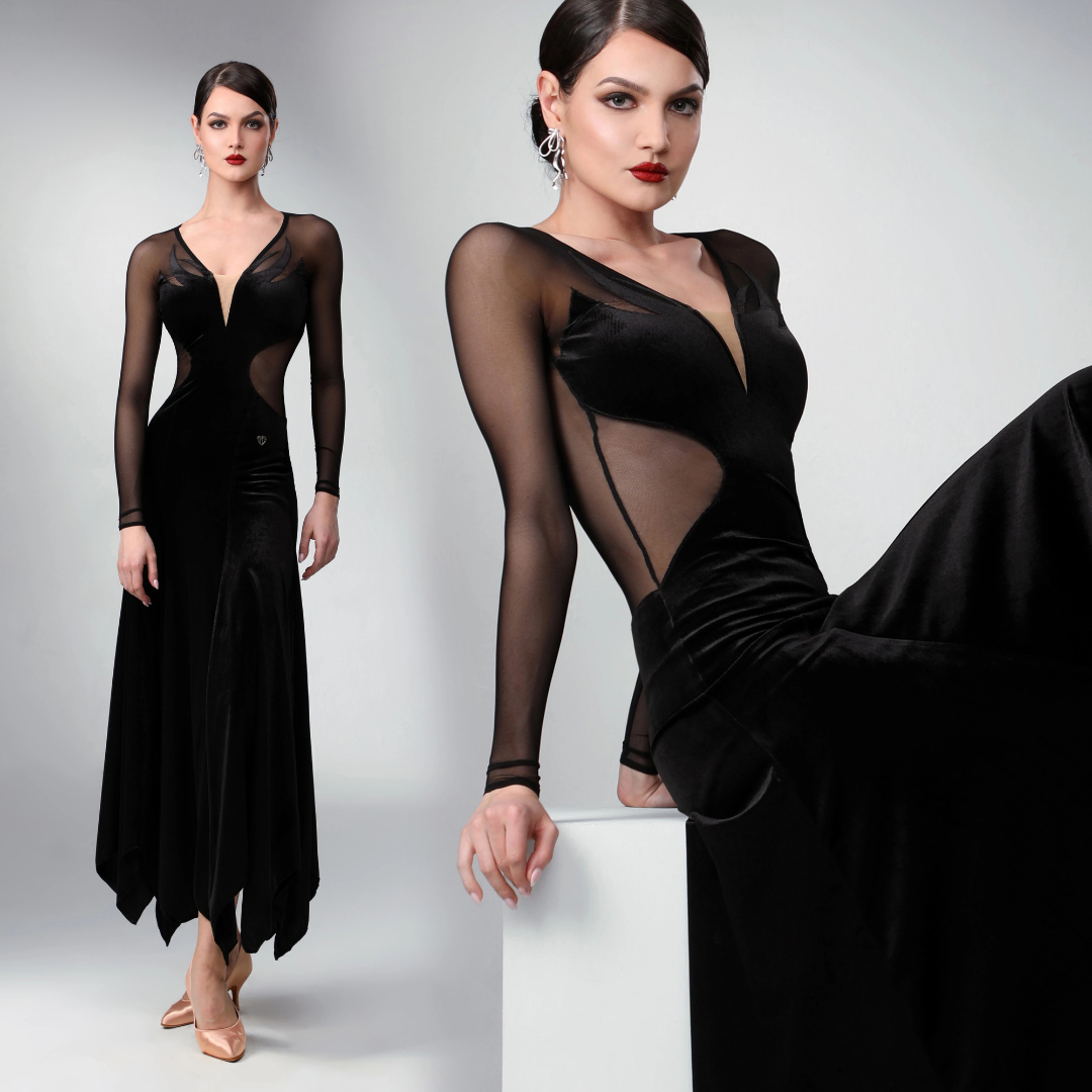 TID Customisable Women's Long Sleeve Dance Dresses Performance Competition Dancewear