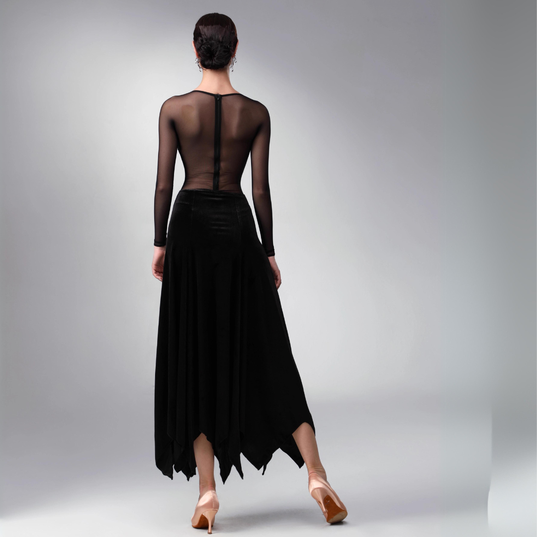 TID Customisable Women's Long Sleeve Dance Dresses Performance Competition Dancewear