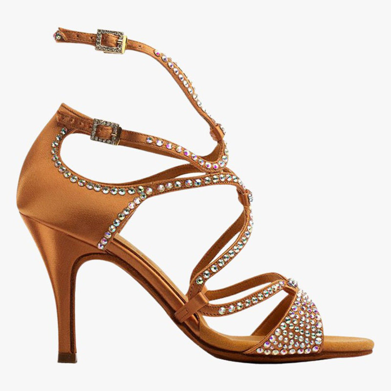 DS Women's Satin Customized Heel Latin Shoes Salsa Shoes Ballroom Dance Shoes