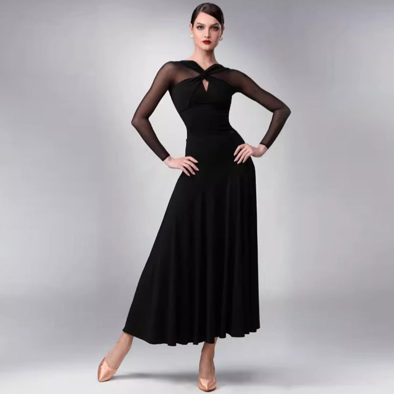 TID Customisable Women's Long Sleeve Dance Dresses Performance Competition Dancewear
