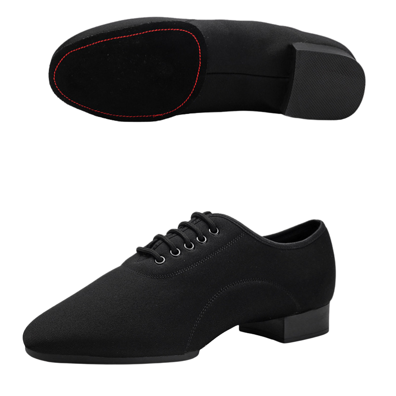 Men's 2.5cm/5cm Black Oxford Cloth Ballroom Dance Shoes