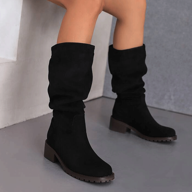 AJ Women's Suede 4.5cm High Heel Jazz Dance Shoes Heels Dance Boots