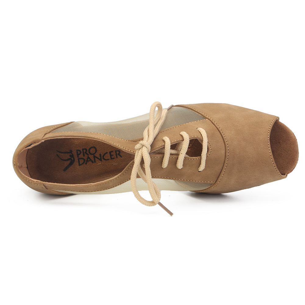 SHJ Women's Real Leather 4.5cm Heels Teaching & Practice Shoes Ballroom Dance Shoes