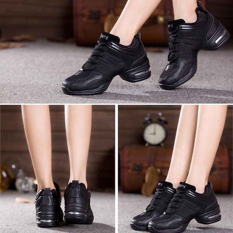 Women's Mesh Lace-up 4.5cm Heel Dance Sneakers Practice Dance Shoes Jazz Dance