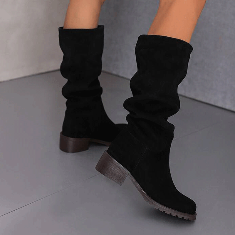 AJ Women's Suede 4.5cm High Heel Jazz Dance Shoes Heels Dance Boots