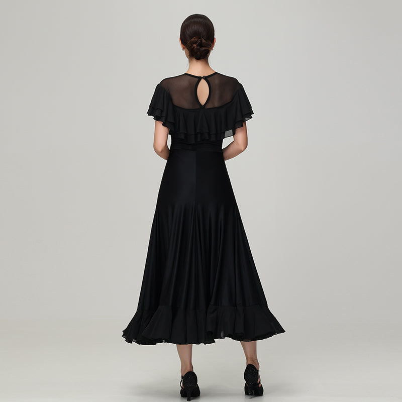 Customisable-Women's Round Neck Waltz Modern Ballroom Dance Dress Competition Dresses