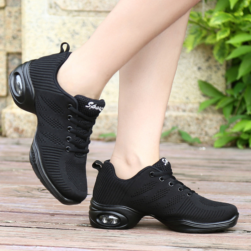 Women's Mesh Jazz Shoes Lace-up Dance Sneakers
