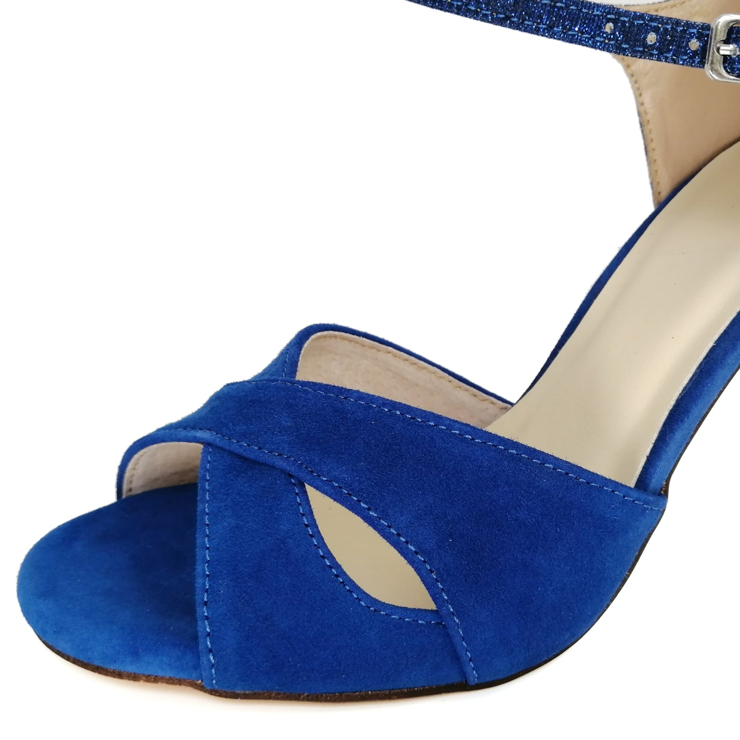 SHJ Women's Blue Suede 7cm/9cm Heels Dance Tango Shoes