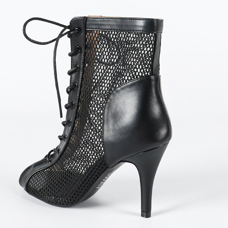 DS Women's Customized Heel Leatherette Rubber Sole Heels Dance Boots Jazz Street Sole Dance Shoes