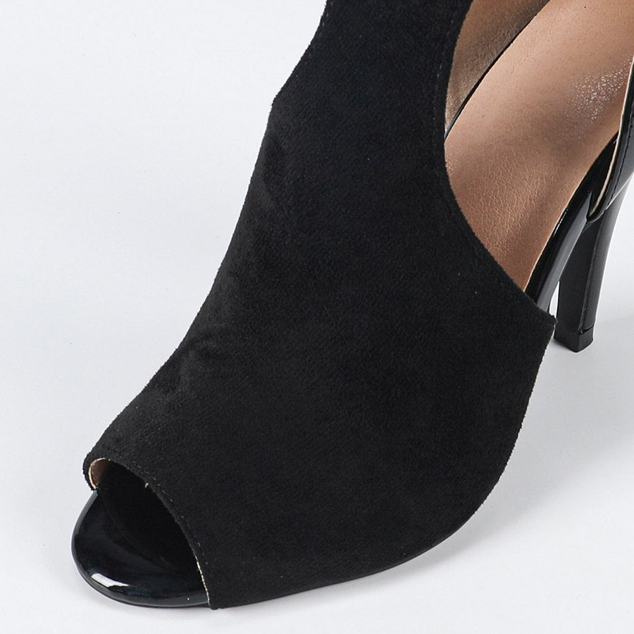 DS Women's PU Suede Customized Heel Rubber Sole Dance Boots Dance Shoes