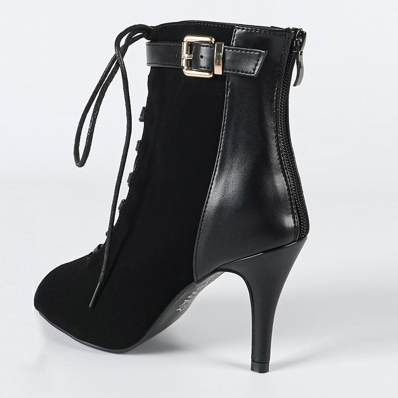 DS Women's Rubber Sole Customized Heel Dance Boots Heel Heels Dance Boots Jazz Salsa Dancing Shoes