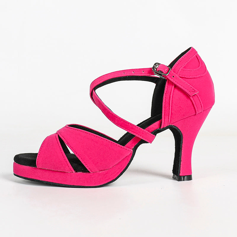 Women's Velvet Customized Heel Latin Shoes Ballroom Dance Shoes