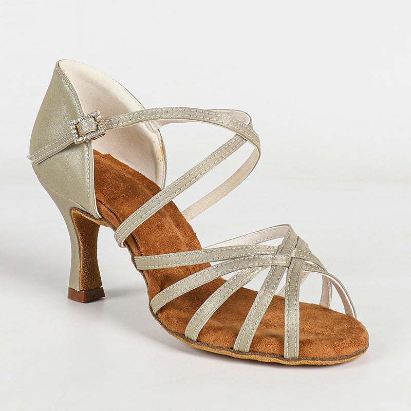 KCDANCE Women's Green 5.5/6.5/7.5/8cm Satin Light Ankle Strappy Dance Shoes Latin Dance Shoes
