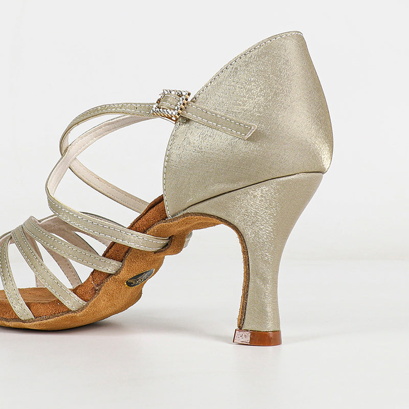 KCDANCE Women's Green 5.5/6.5/7.5/8cm Satin Light Ankle Strappy Dance Shoes Latin Dance Shoes