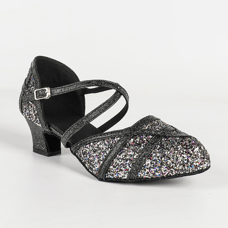 YC Women's Sparkling Glitter Customized Heels Ballroom Dance Shoes Modern Shoes