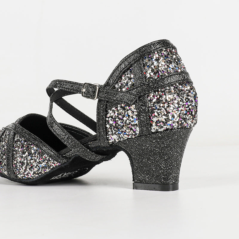 YC Women's Sparkling Glitter Customized Heels Ballroom Dance Shoes Modern Shoes