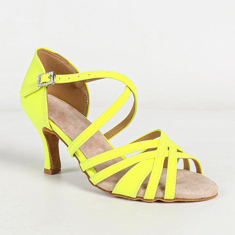 Women's Suede Customized Heel Ankle Strap Ballroom Latin Dance Shoes
