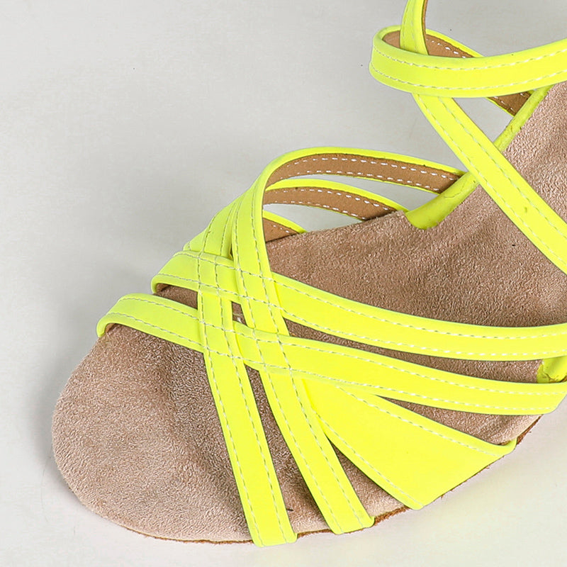 Women's Suede Customized Heel Ankle Strap Ballroom Latin Dance Shoes