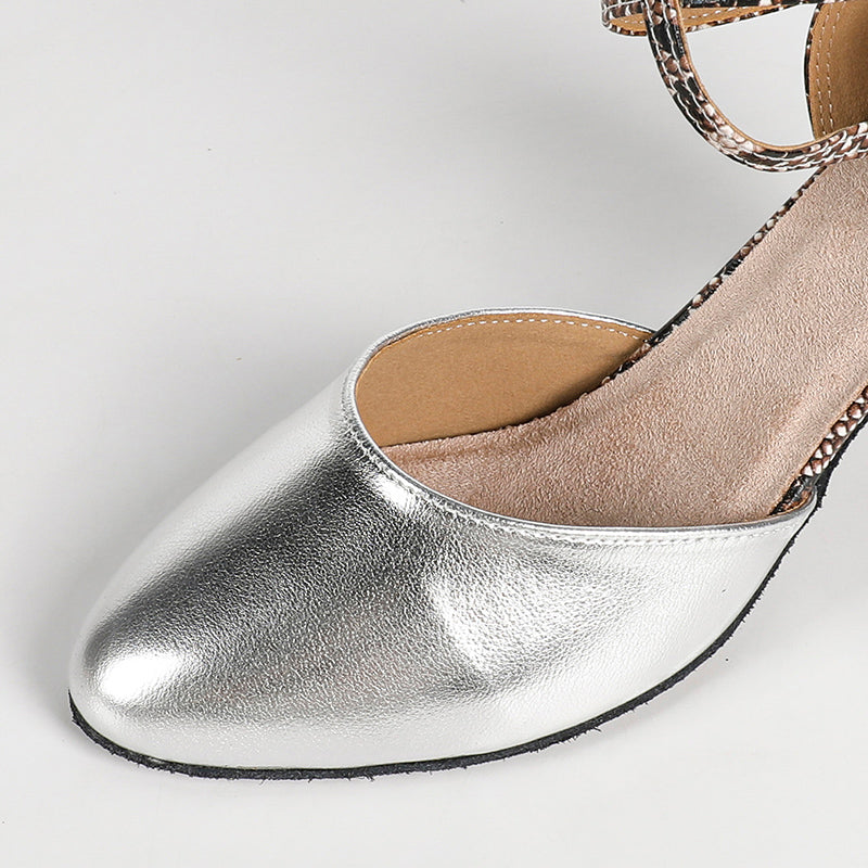 FHX Women's Silver Leatherette Customized Heels Ballroom Dance Shoes Modren Shoes