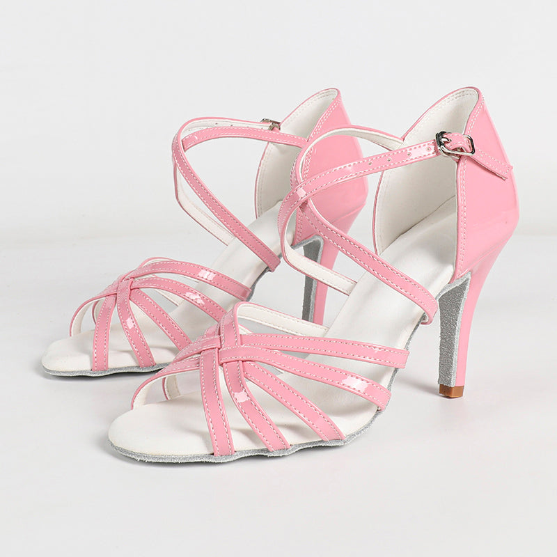 Women's Pink 8cm Heesl Strappy Dance Shoes Latin Dance Shoes