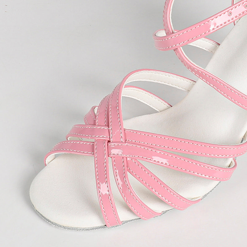 Women's Pink 8cm Heesl Strappy Dance Shoes Latin Dance Shoes