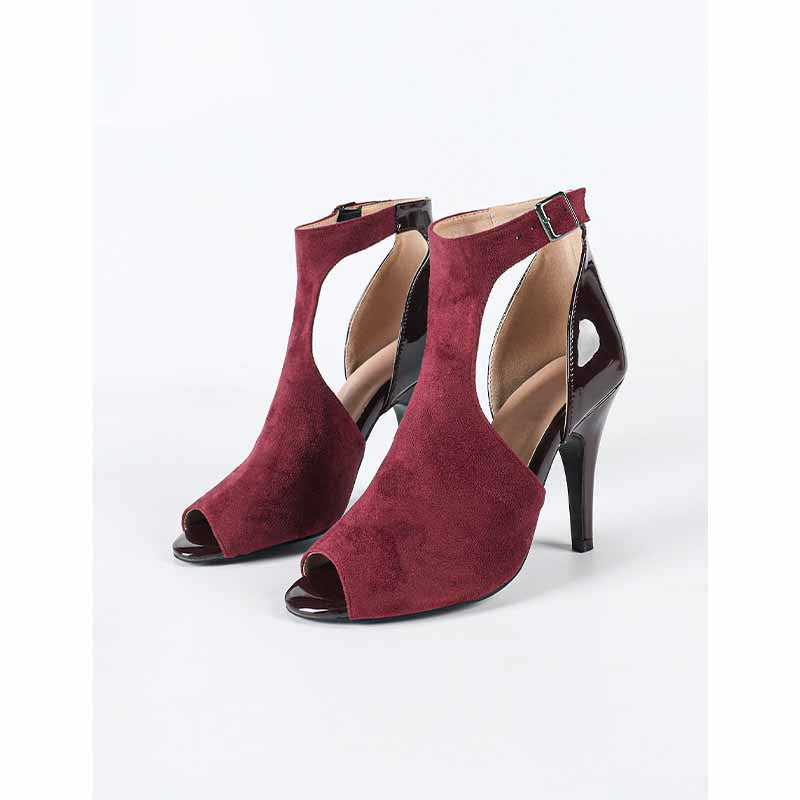 DS Women's PU Suede Customized Heel Rubber Sole Dance Boots Dance Shoes